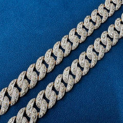 16mm Ice Out Lab Grown Diamond 10K Rose Gold Custom Miami Cuban Necklace