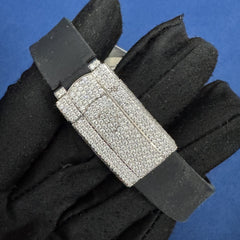 41MM VVS Lab Grown Diamond Black Silicon Band Watch