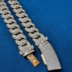 16mm Ice Out Lab Grown Diamond 10K Rose Gold Custom Miami Cuban Necklace