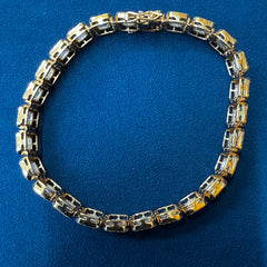 Luxurious Baguette & Round Cut Diamonds 14K Rose Gold Unisex Bracelet