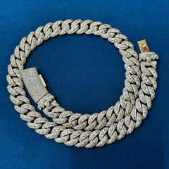 16mm Ice Out Lab Grown Diamond 10K Rose Gold Custom Miami Cuban Necklace