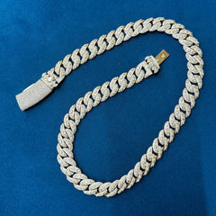16mm Ice Out Lab Grown Diamond 10K Rose Gold Custom Miami Cuban Necklace