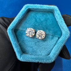 3.Ct Each Round Cut D VS1 Lab Grown Diamond Engagement Stud Earrings
