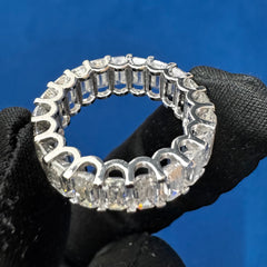5 x3  Emerald Cut VVS lab Diamond Full Eternity wedding Band
