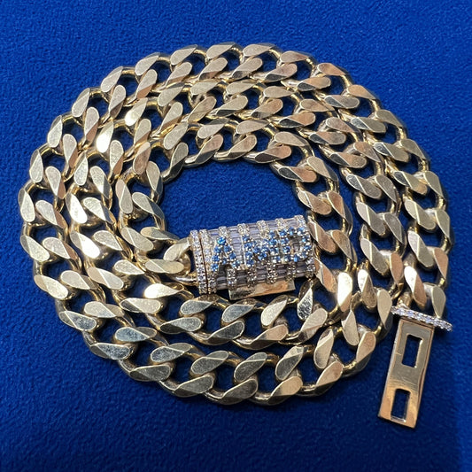 10mm VVS Lab Diamond Custom Lock Miami Cuban link Chain (Copy)