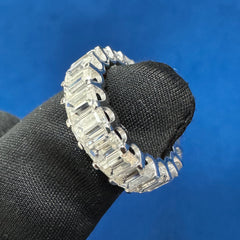 5 x3  Emerald Cut VVS lab Diamond Full Eternity wedding Band