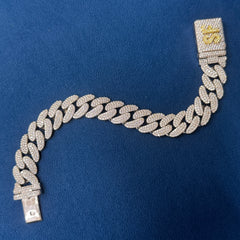 16MM Iced Out Round Lab Diamond Cuban Link Bracelets for Men