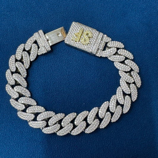 16MM Iced Out Round Lab Diamond Cuban Link Bracelets for Men