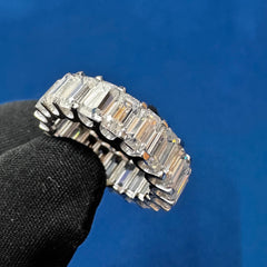 5 x3  Emerald Cut VVS lab Diamond Full Eternity wedding Band
