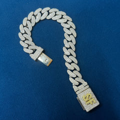 16MM Iced Out Round Lab Diamond Cuban Link Bracelets for Men