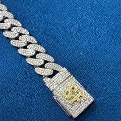 16MM Iced Out Round Lab Diamond Cuban Link Bracelets for Men