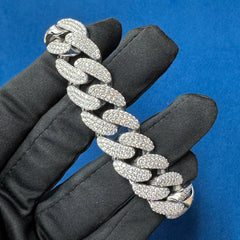 16MM Iced Out Round Lab Diamond Cuban Link Bracelets for Men
