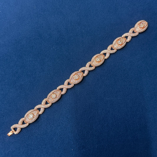 Iced Out Moissanite Evil eye Bracelet for Men's Infinity cross hip hop Cuban link Bracelet