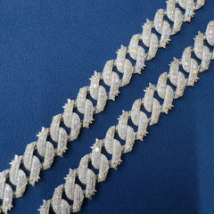 16mm Ice Out Lab Grown Diamond 10K White Gold Custom Miami Cuban Necklace
