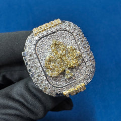 10K Gold Plated Championship Ring for him, Convocation Moissanite Ring for her