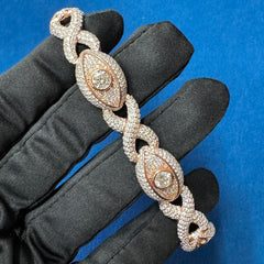 Iced Out Moissanite Evil eye Bracelet for Men's Infinity cross hip hop Cuban link Bracelet