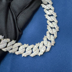 16mm Ice Out Lab Grown Diamond 10K White Gold Custom Miami Cuban Necklace