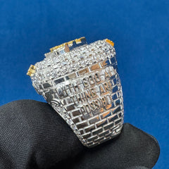 10K Gold Plated Championship Ring for him, Convocation Moissanite Ring for her