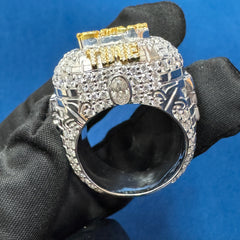 10K Gold Plated Championship Ring for him, Convocation Moissanite Ring for her