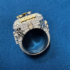 10K Gold Plated Championship Ring for him, Convocation Moissanite Ring for her