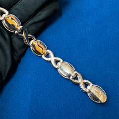 Iced Out Moissanite Evil eye Bracelet for Men's Infinity cross hip hop Cuban link Bracelet