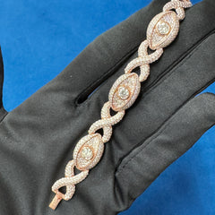 Iced Out Moissanite Evil eye Bracelet for Men's Infinity cross hip hop Cuban link Bracelet