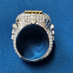 10K Gold Plated Championship Ring for him, Convocation Moissanite Ring for her