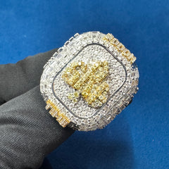 10K Gold Plated Championship Ring for him, Convocation Moissanite Ring for her
