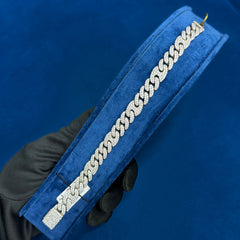 10 MM Iced Out Round Moissanite Miami Cuban Link Bracelets for Men