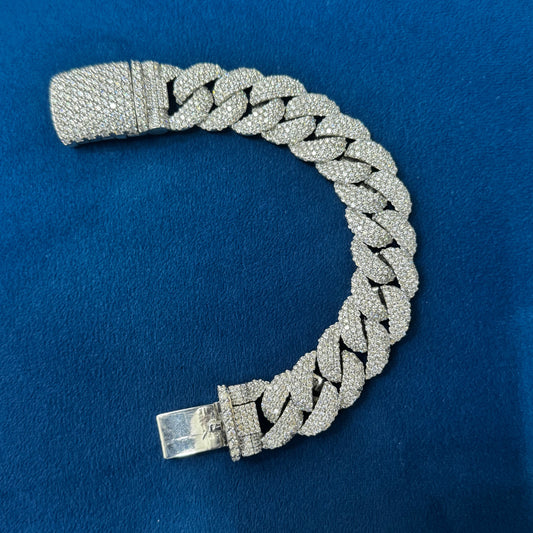 20MM Miami Cuban Link Bracelet , Lab Grown Diamond Bracelet