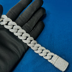 20MM Miami Cuban Link Bracelet , Lab Grown Diamond Bracelet