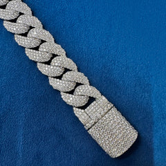 20MM Miami Cuban Link Bracelet , Lab Grown Diamond Bracelet