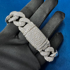 20MM Miami Cuban Link Bracelet , Lab Grown Diamond Bracelet