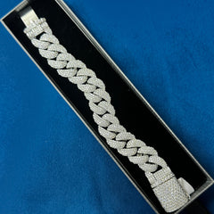 20MM Miami Cuban Link Bracelet , Lab Grown Diamond Bracelet