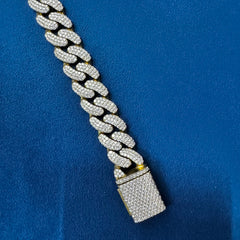15MM Iced Out Round Moissanite Diamond Cuban Link Bracelets for Men