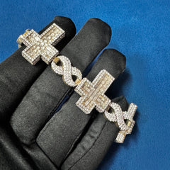 Iced Out Moissanite Bracelet for Men's Infinity cross Cuban link Bracelet