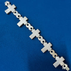 Iced Out Moissanite Bracelet for Men's Infinity cross Cuban link Bracelet