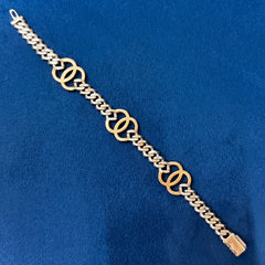 VVS Moissanite Diamond Gucci Style 14K Rose and White Gold Bracelet