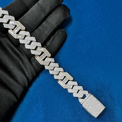 16mm VVS Lab Diamond 14K Two Tone Hip Hop Cuban Bracelet