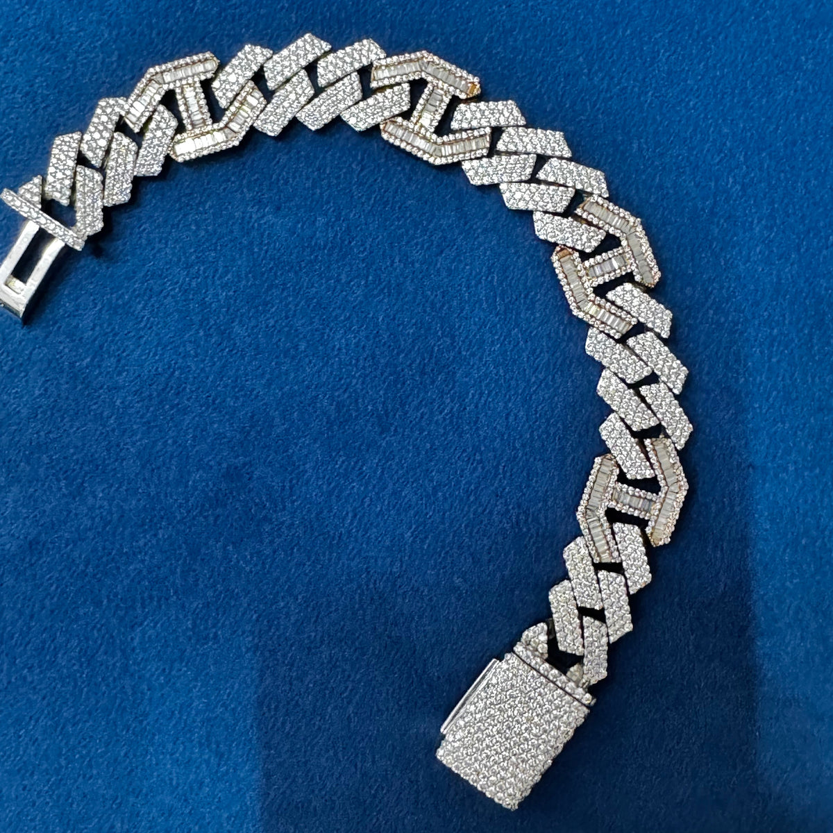 16mm VVS Lab Diamond 14K Two Tone Hip Hop Cuban Bracelet