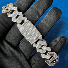 16mm VVS Lab Diamond 14K Two Tone Hip Hop Cuban Bracelet