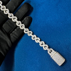 10K White Gold VVS Lab Diamond Infinity Link Bracelet