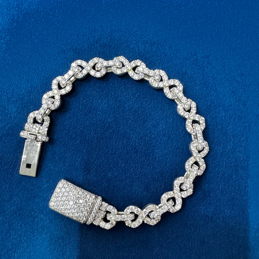 10K White Gold VVS Lab Diamond Infinity Link Bracelet