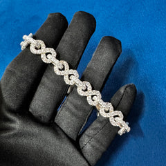 10K White Gold VVS Lab Diamond Infinity Link Bracelet