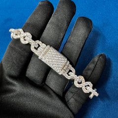 10K White Gold VVS Lab Diamond Infinity Link Bracelet