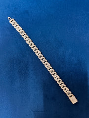 VVS Moissanite Diamond Gucci Style 14K Rose and White Gold Bracelet