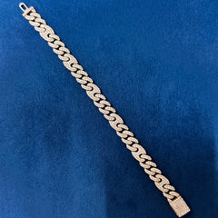10 MM Iced Out Round Moissanite Miami Cuban Link Bracelets for Men