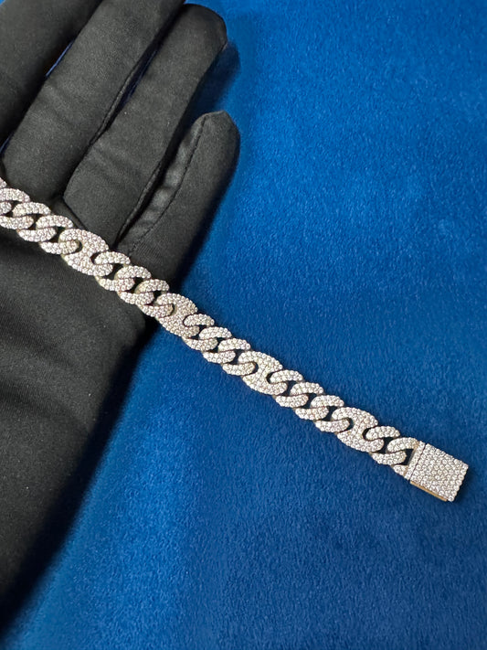 VVS Moissanite Diamond Gucci Style 14K Rose and White Gold Bracelet