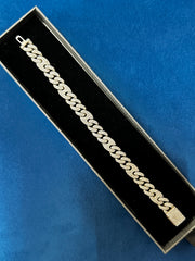 VVS Moissanite Diamond Gucci Style 14K Rose and White Gold Bracelet