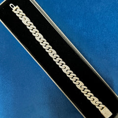 10 MM Iced Out Round Moissanite Miami Cuban Link Bracelets for Men